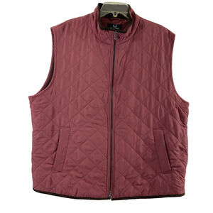 Magaschoni Vest Womens XXL Cinnamon Quilted Brown Fleece Zip Up Pockets NWT
